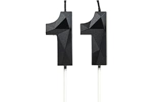 DTXLX Geburtstagskerzen Zahlen 11，3D Schwarz Kerzen Geburtstag für Kuchen geburtstagsdeko, Geburtstag Kerzen Zahlen, Geburtstagskerzen Kinder für Partys, Hochzeiten, Firmenfeiern, Jubiläen