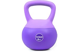 KAYMAN Soft Kettlebell for Home Gym – PVC Coated Weight – Floor Safe Flat Base – Ergonomic Non-Slip Handle – Strength Training, CrossFit, HIIT, Core Workout – Durable Fitness Equipment