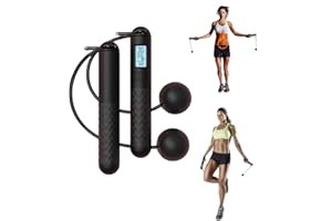 WINNSELL Ropeless Skipping Rope, Cordless Skipping Ropes for Adults, Wireless Skipping Rope with Counter Smart Digital Gravity Ball Jump Rope