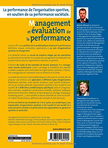Book's Cover of Management et Évaluation de la Performance : Un Defi pour les Organisations Sportives