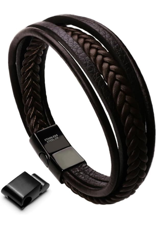 Dacaya armband T-Junction Brown graveren