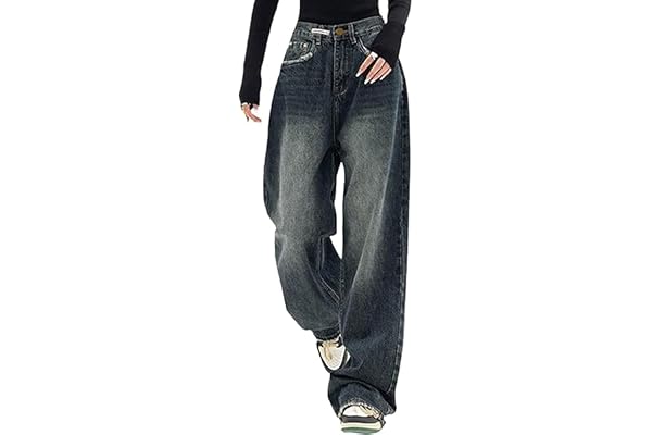 Y2k Byxor Dam Estetiska Baggy Jeans Vida Ben Vintage Denim Byxor E-Girl Estetiska Cargo Jeans Streetwear