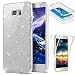 Produktbild EMAXELERS Samsung Galaxy S6 Edge Hülle Full-Body 360 Coverage Transparent TPU Silikon Schutz Schale Etui Protective Case Cover Für Samsung Galaxy S6 Edge,Glitter Full TPU:Silver