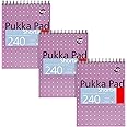 Pukka Pad, Shortie Writing Pad 3-Pack – 23.5 x 17.8cm – Wire Head-Bound Notebook with 8mm Lines on 80GSM White Paper with Perforated Edges for Easy Removal – 240 Pages