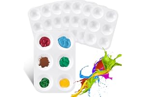 cobee 8 mini paletas de mezcla, 8,8 x 12,5 cm, bandeja de colores, paleta de acuarela, plástico, pintura artística y clases de manualidades, paleta blanca, paleta de mezcla de pinturas acrílicas