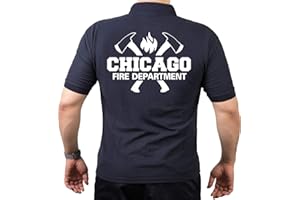 Feuer1 Polo Navy Chicago Fire Department avec haches et emblème CFD