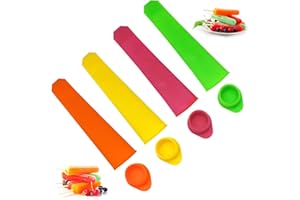 ALLY-MAGIC Silicone Popsicle Mould with Attached Lids Bangp Kitchen Ice Pop Mould Ice Lolly Molds Food Grade BPA Free - Popsicle Maker for Your Kids Y2-CSBM