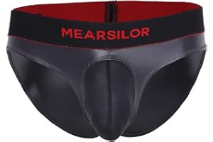 TiaoBug Herr wetlook sträng lack läder tanga erotiska underkläder trosor | med bulge påse bokstäver låg midja mikro mini G-string bikinitrosor