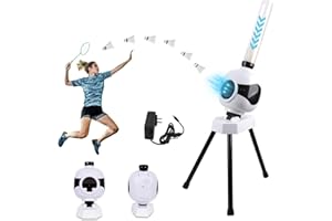 CEIEVER Machine de service de badminton, machine de service de badminton automatique, machine de badminton, machine de balle d'entraînement portable pour entraînement de jeu intérieur et extérieur