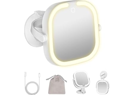 ECHOBUY LED sminkspegel med belysning 30 x dimbar med 3 ljusfärger uppladdningsbar förstoringsspegel - Amazon Deal & Rabatt