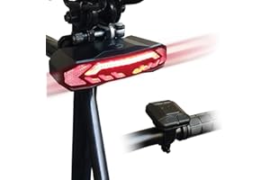 EBUYFIRE Inteligentne tylne światło rowerowe z pilotem zdalnego sterowania, ładowanie USB tylne światło z kierunkowskazami, światło ostrzegawcze, alarm rowerowy, zabezpieczenie przed kradzieżą, akcesoria