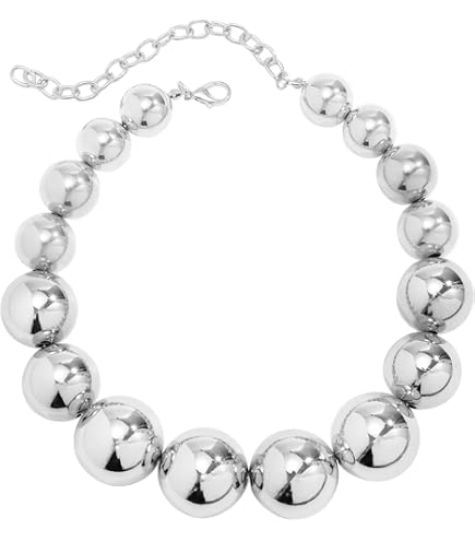 Prosy Chunky Geometrica Sfera Choker Collana Catena e Bracciali Collane Spesse Catene A Mano Punk Gioielli per le Donne e Ragazze (Bracciale-Argento