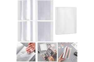 OTCRAFT 80Pages/ 2Set A6 Clear Stamps Storage Embossing Folder Storage Photo Storage Album Seal Bags Storage Keeper Cards Folder Storage Bag for DIY Scrapbooking Arts Crafts Collecting Bags