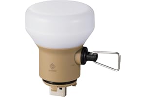 ELECOM NESTOUT Outdoor Camping LED Lantern w/ Mini Tripod, Dimmable USB Powered Soft LED Light, IP44 Water Dust Resistant, 10-350 Lumen, Portable Lamp for NESTOUT Power Bank, Beige (LAMP-1)