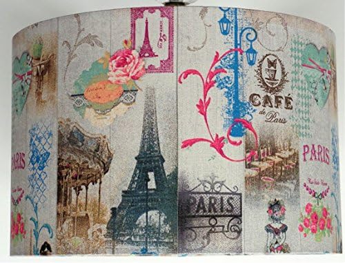 10" Pink French Eiffel Tower Rose Shabby Chic Table Lampshade