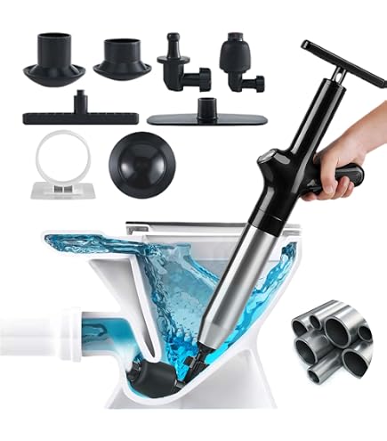 Stantuffo WC di Design, Dispositivo di rimozione degli Zoccoli per WC a pistone Lunghezza 30 Pollici Testa in Gomma Flessibile Manico in Acciaio Inossidabile Tubo di Scarico per WC a sifone intasato
