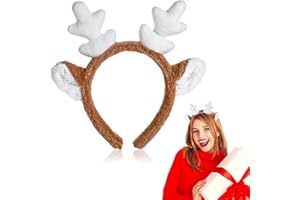 WLLHYF Opaska na czoło z porożem renifera, na Boże Narodzenie, do włosów, z rogami, dla kobiet i dzieci, na Halloween, karnawał, imprezę, cosplay