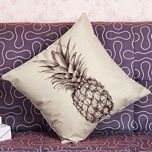Gosear 45 x 45cm Ananas Muster Leinen Werfen decken Kissen Kissenbezug für Thanksgiving Weihnachtsgeschenk - 5