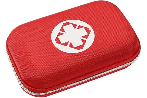 PROBEROS First Aid Kit Bag, Waterproof EVA Medicine Storage Box, Medications Organizer Portable Supplies Package, Compact Lightweight Emergency Rescue Cases, for Travel, Camping, Home 21x13x5cm