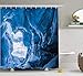 Produktbild ROBIN GREEN Natural Cave Decor Shower Curtain, Glacier Frozen Chilled Den in Iceland Natural Odd Forms Nordic Scandinavian Image, Polyester Fabric Bathroom Set with Hooks, 75 inches Long, Blue