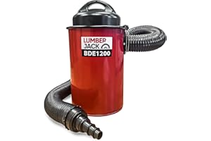 LUMBER JACK 50 Liter Dust Extractor with 1200W Motor, 2 Meter Hose for Woodworking Chip Collection, 240V, Includes 5 Piece Reducer Set