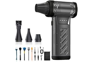 R RUNVEL Compressed Air Duster -130000RPM Super Power Electric Air Duster for PC Cleaning,3-Speed Adjustable Air Duster Rechargeable,Cordless Air Blower for PC/Keyboard