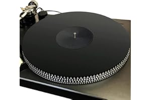 Mobile Pro Shop Acryl-Plattenspieler-Matte – Acryl-Slipmat für Vinyl-LP-Plattenspieler – verbessert die Klangqualität und bietet engere Bässe – antistatische Plattenmatte (schwarz)