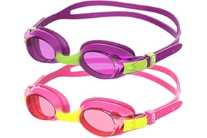 Findway Gafas de Natación Niños, 2 Piezas Gafas para Nadar Adecuado a Los 3, 4, 5, 6, 7, 8, 9, 10, 11, 12 Años Infantil, Gafas de Correa de Silicona con Lente Antivaho para Proteger el UV