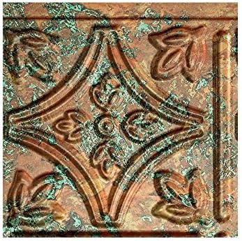 Fasade Easy Installation Traditional 1 Copper Fantasy Backsplash Panel for Kitchen and Bathrooms (6" x 6" Sample)