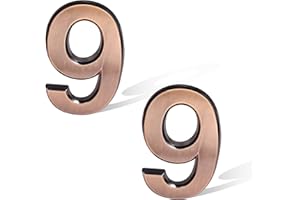 SAVITA 2 Pezzi 7cm Numeri per Cassette Postali in Bronzo, Adesivi per Numeri di Indirizzo, Cartelli per Numeri di Porte per Auto Appartamenti Hotel (Numero 9)