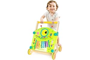 Arkyomi bois trotteur bébé garçon fille chariot de marche bebe trotteurs pousseur multi activités montessori deambulateur avec empêcher la poulie