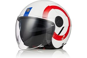TORC Casco Moto Jet Casco Scooter con Doppia Visiera Omologato ECE 22-06