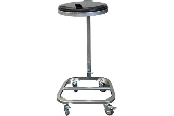 QUICK STAR Sopsäckshållare med Lock och 4 Hjul | Metallhållare för Sopsäck 120 liter | Stabil Säckhållare - Galvaniserat Stål