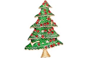 YAZILIND Rhinestone Christmas Tree Brooch Pins Women Girls Breastpin Corsage Xmas Jewellery