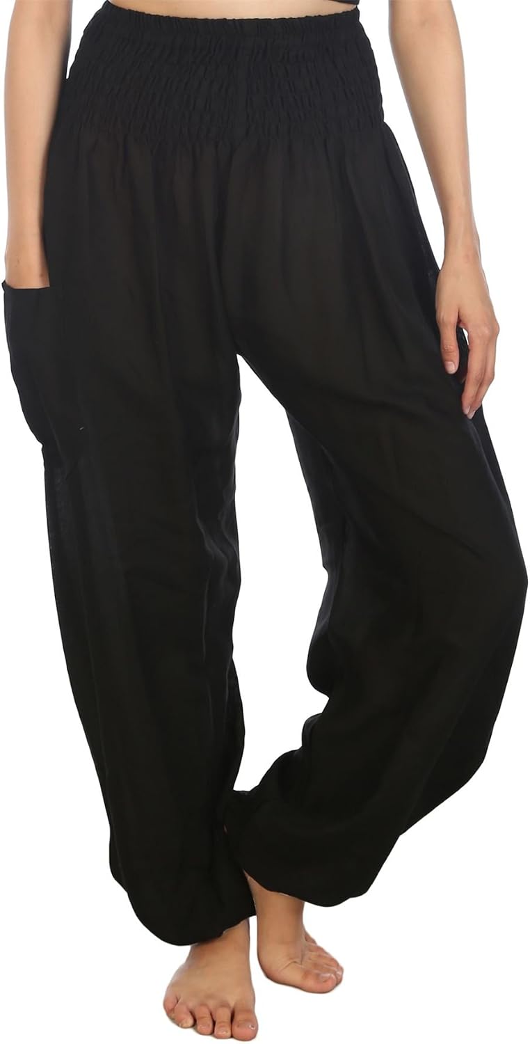 Lofbaz Harem Pants for Women Yoga Boho Hippie Clothing Womens Palazzo Bohemian Pajama Trousers Beach Indian Gypsy Genie Clothes