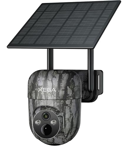 Xega 4G Solar Powered Wildlife Camera with SIM Card, 2K PTZ Trail