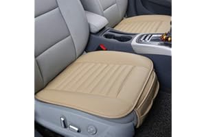 ‎BIG ANT Big Ant Sitzauflagen Auto Sitzbezüge Auto Sitzkissen Auto Vordersitz Autoauflage Autositzbezug mit PU Leder schutzt vor Schmutz Schweiß(2 Stück,Beige)