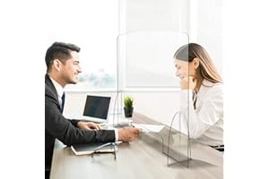 SIGNORBIT Parafiato in plexiglass,Protezione In Plexiglass Anticontagio Trasparente - 58x50cm - Presidio Di Sicurezza senza buco