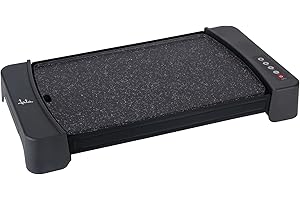 Jata JEGR2851 Plancha de Cocina Electrónica con 4 temperaturas, Antiadherente, 2600 W, Resistencia en forma M, Medidas 46 x 28 cm, Fabricada en España, Fácil limpieza, Bandeja recogesalsas
