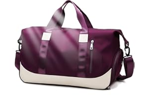 Keyck Sac de Sport Femme Homme,Sac de Voyage avec Compartiment Chaussure et Poche Humide,Impermeable Grande Capacité 40L Gym Duffel Bag,Oxford Sac Weekend pour Fitness Camping Piscine, Violet Foncé