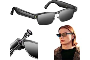AI Smart Glasses Med 8MP Kamera, Röststyrda Glasögon - Chat GPT & Bluetooth 5.4, Anti-Blue Light Glasses - 1200P Stabilisering, 1080P Videoinspelning, Musik & Samtalsfunktioner