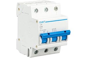 CHINT Interruptor Automatico Magnetotermico Gama UB 1P 3P 4P Domestica Curva C (3 Polo, 40A)