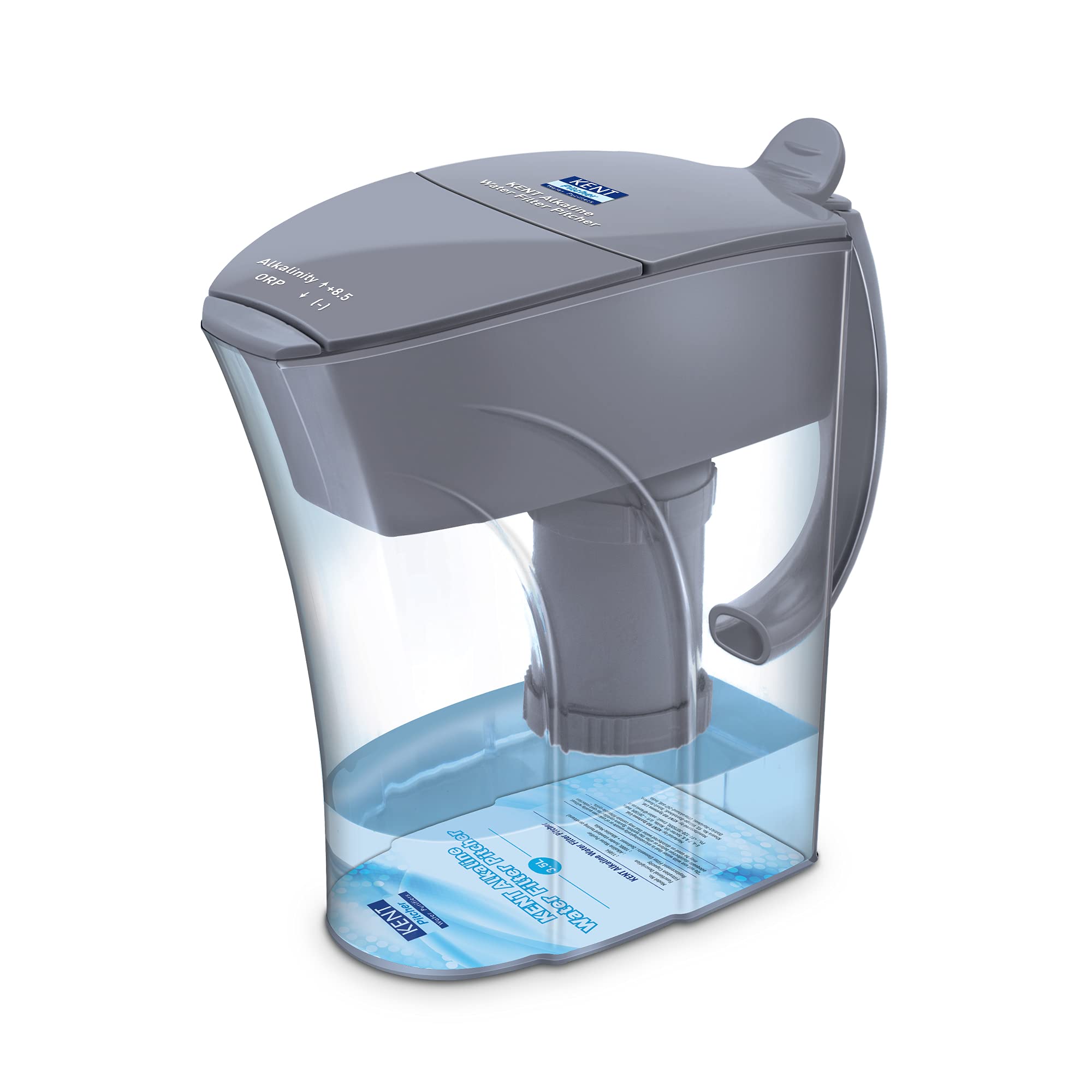 Unleash the Power of KENT Alkaline Water Filter Pitcher | 3.5L Filtration | pH Balancing | Blue