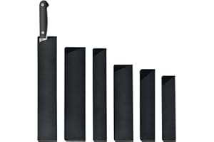 TIANNAIT Set di coltelli floccati in ABS da 6 pezzi, protezione della lama rettangolare, copertura della guaina, protezioni della lama in 6 misure, utensili da cucina portatili (nero)