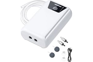 Petbank Bomba de Aire Acuario Portátil, Oxigenador Acuario Recargable Ultra-Silencioso <35 DB, Oxigenador de Pesca para Outdoor Fishing, Transporte de Pescado y Cortes de Energía