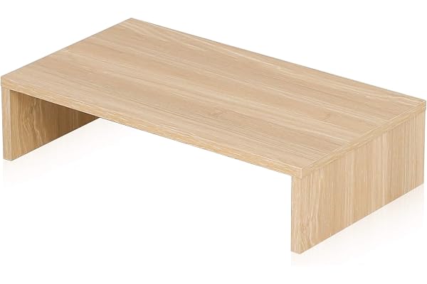 FITUEYES Réhausseur d'Écran en Bois,Support de Moniteur,Support d'Ordinateur Portable,PC,TV,pour le Bureau la Maison,42,5x23,5x10cm,,Couleur Chêne
