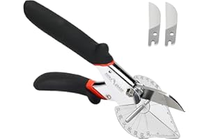 FLORA GUARD Cisailles à angle - Cisailles à onglets multi-angles de 45 à 135 degrés, ciseaux d’angle pour couper le bois tendre, le plastique, le PVC et plus, y compris 2 lames de rechange