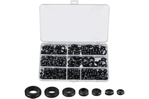 NAYAGOGO 260 Pcs Rubber Grommets Assortment Kit, Rubber Grommet Electrical Conductor Gasket Ring Assortment Kit, Cable Holes Conductor Wiring Blanking Gasket Ring, for Protecting Wires, Plugs, Cables Holes