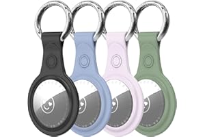 Portachiavi Airtag,BHIDENAW Porta Airtag,Custodia Airtag,Cover Airtag per Airtag Apple,Airtags Portachiavi in Silicone,4 Pezzi Air Tag Cover,Airtag Portachiavi,Apple Airtag Custodia