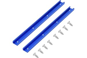 YOLANDO 2 Stück 400mm 30 Typ T-Track T-Slot Aluminiumlegierung T-Schiene Holzbearbeitung T-Nut Gehrungsschiene mit Selbstschneidenden Schrauben für Holzbearbeitung für Router Tischsäge - Blau